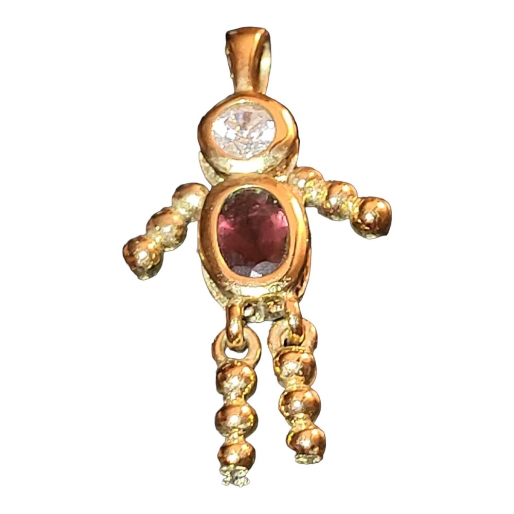 Sterling Silver Gold Tone Boy Purple Amethyst February